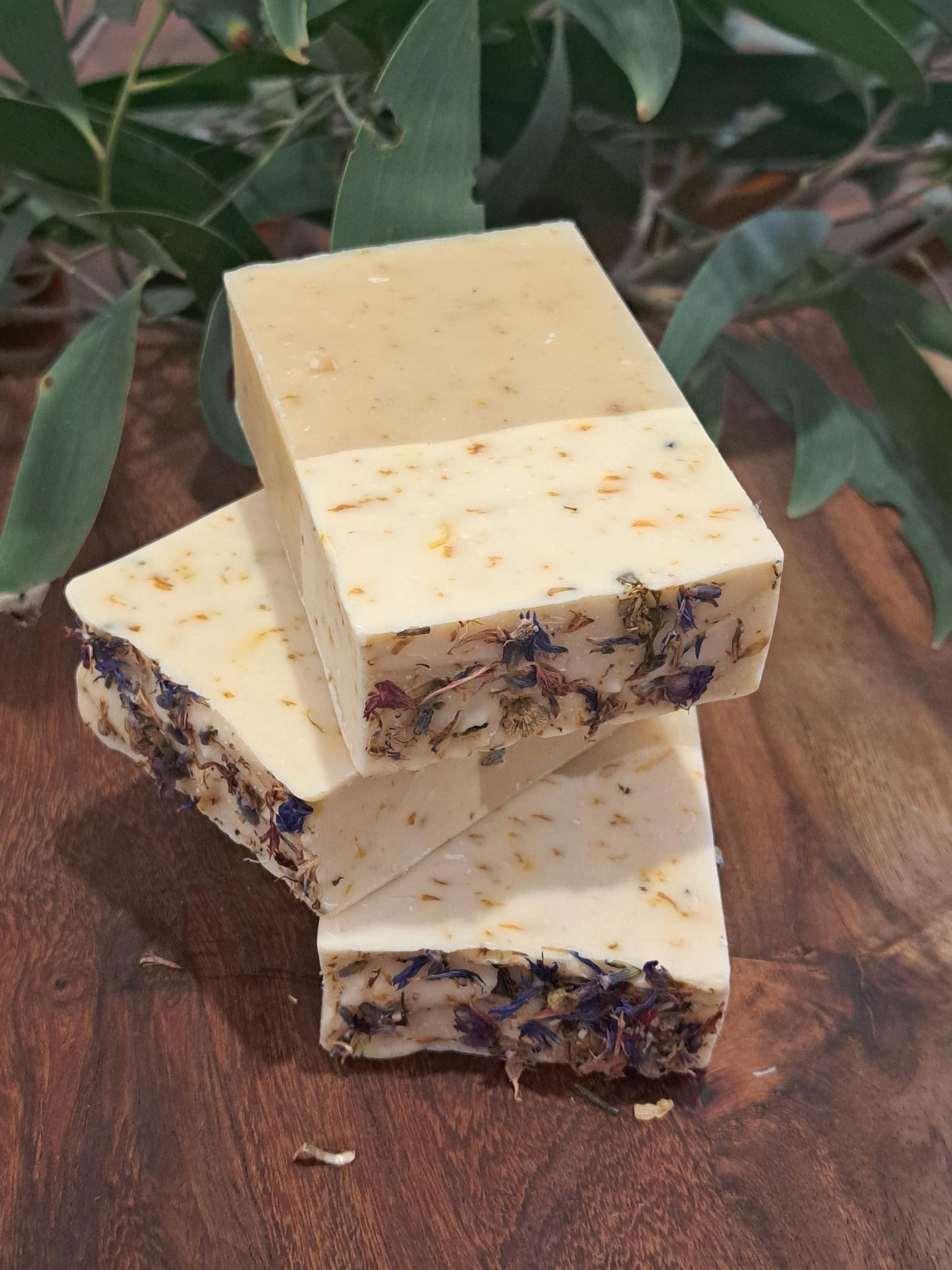 3 bars of soap with lavender, Chamomile and Sandalwood Oils