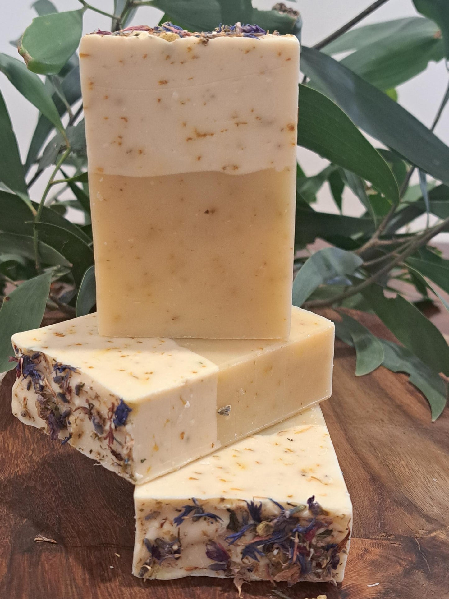 3 bars of soap with lavender, Chamomile and Sandalwood Oils