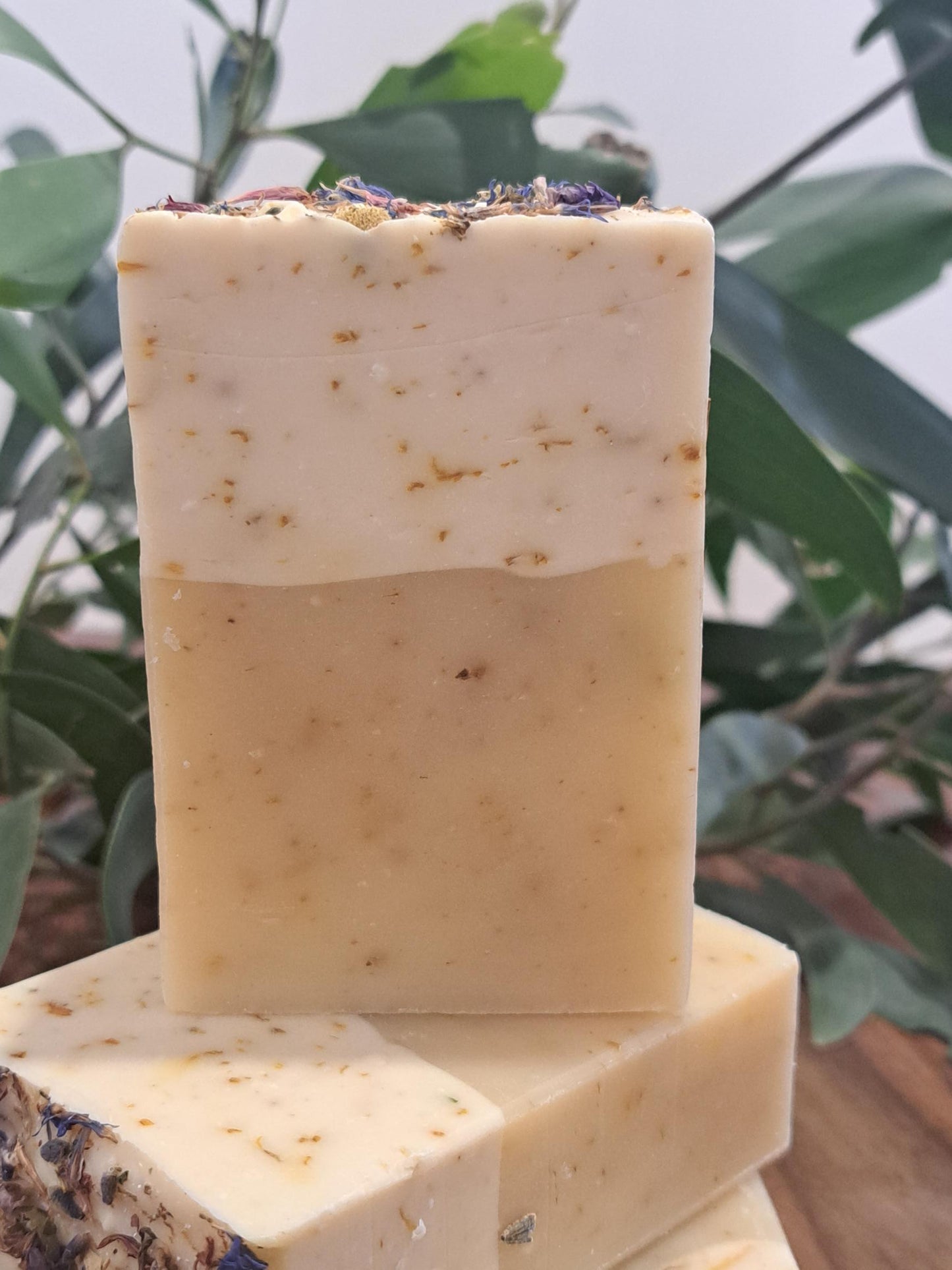 3 bars of soap with lavender, Chamomile and Sandalwood Oils