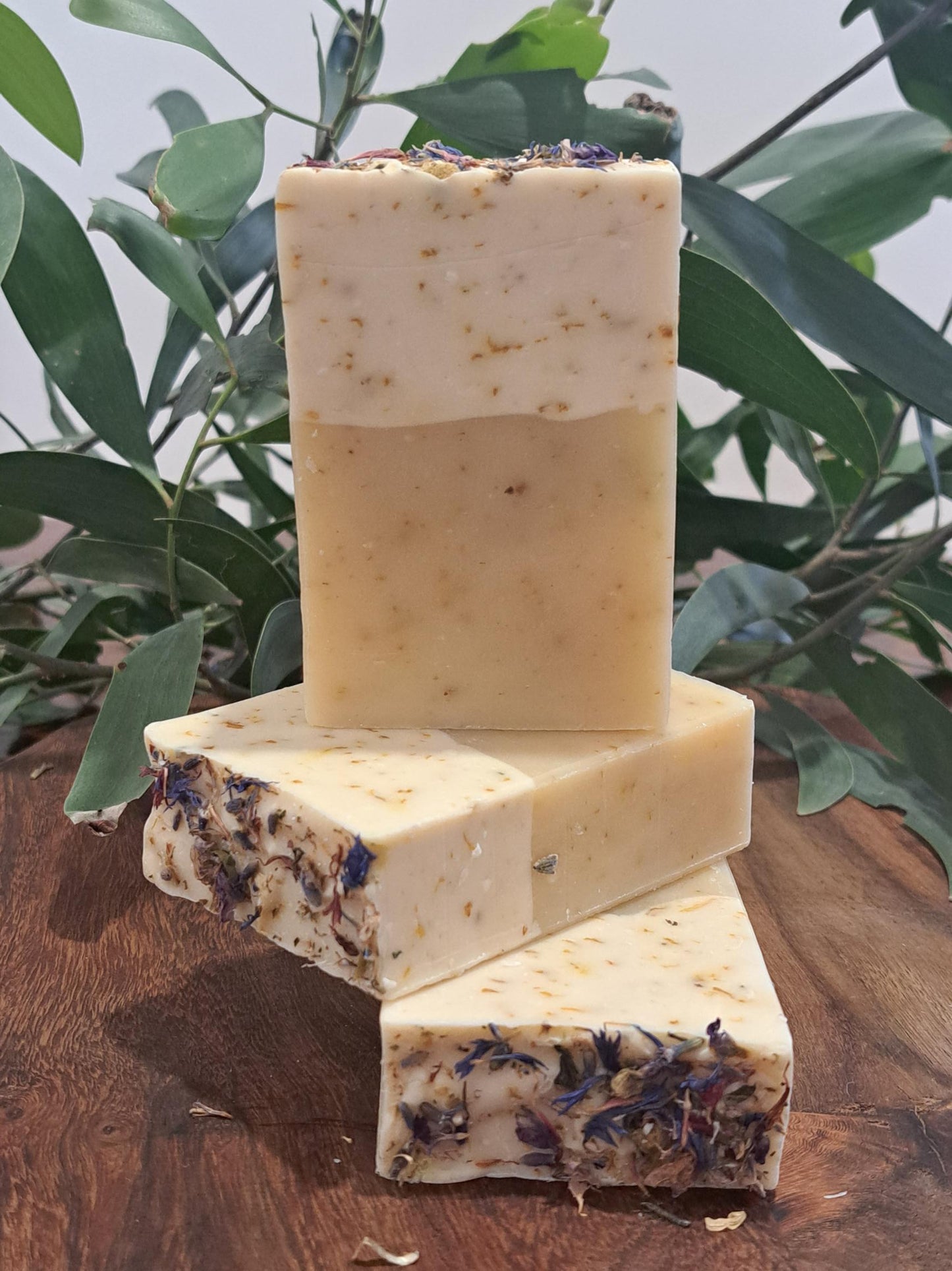 3 bars of soap with lavender, Chamomile and Sandalwood Oils