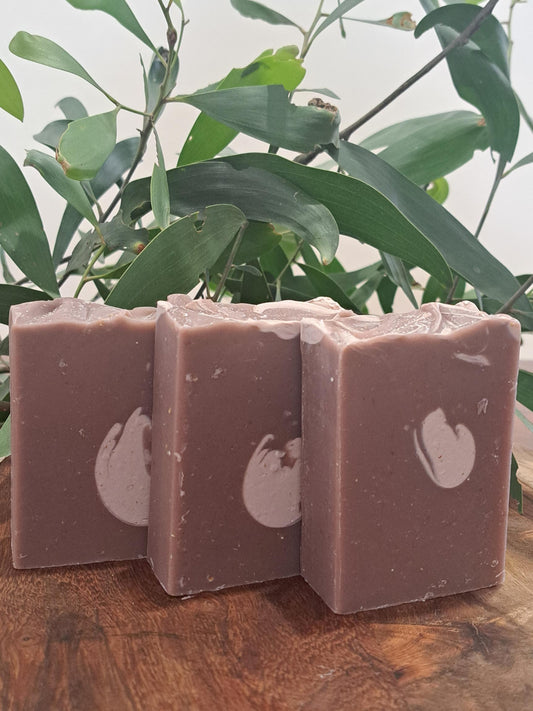 Lupus Rex Australian handmade brown soap with oatmeal and purple Brazilian clay 