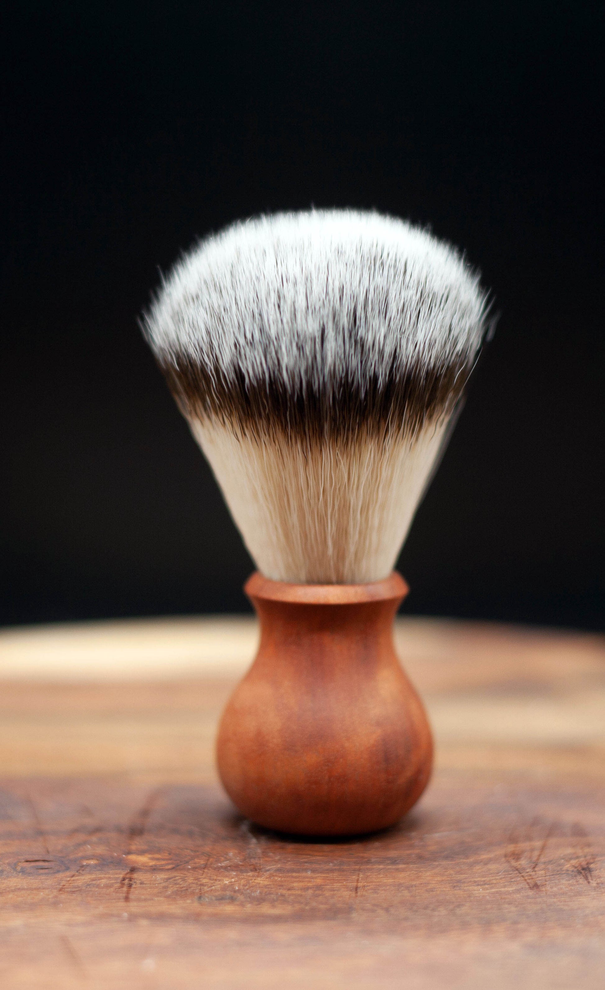 Australian handmade light to medium brown coloured timber handle Shave brush from Lupus Rex with synthetic knot