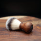 Australian handmade medium brown/red coloured timber handle Shave brush from Lupus Rex with synthetic knot